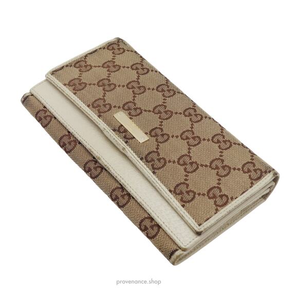 🔴 Gucci GG Canvas Long Wallet - White - Picture 4 of 10